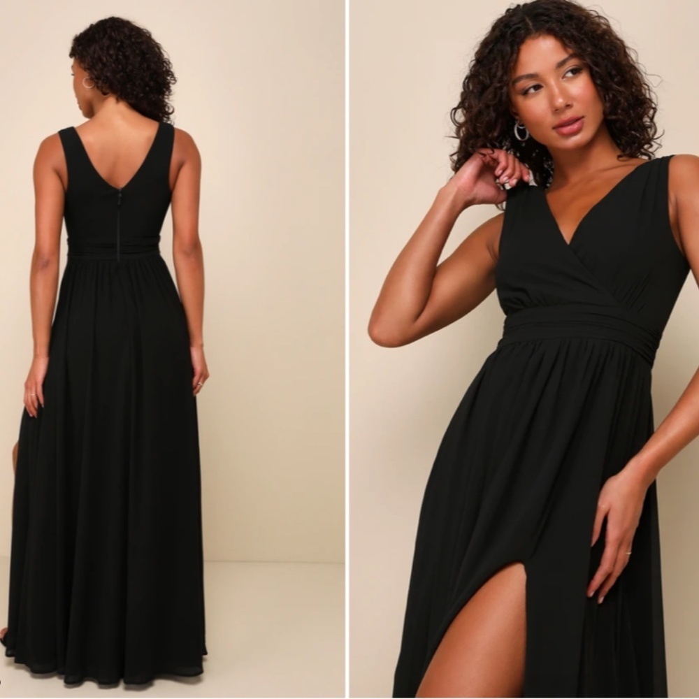 Lulu's flowy black maxi dress (new without tag)